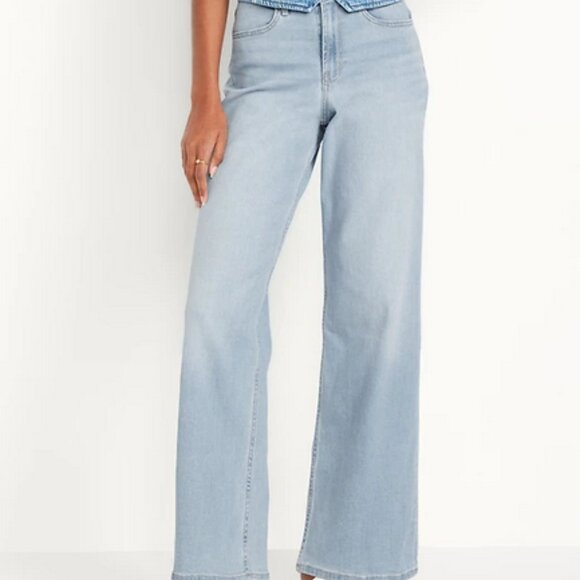 Old Navy | Women's Wow Wide Leg High-Rise Light Wash Jean Size 6 NWT - Picture 1 of 6